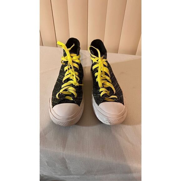 CONVERSE CHUCK TAYLER II ALL STAR SHOES NEON GREEN BLACK 151086 MENS 6.5 WOMENS - Picture 1 of 10